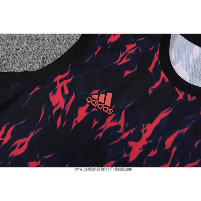 Camiseta de Entrenamiento Manchester United 2022 2023 Sin Mangas Negro y Rojo